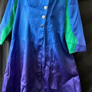 Elegant Blue and Green Formal Dress